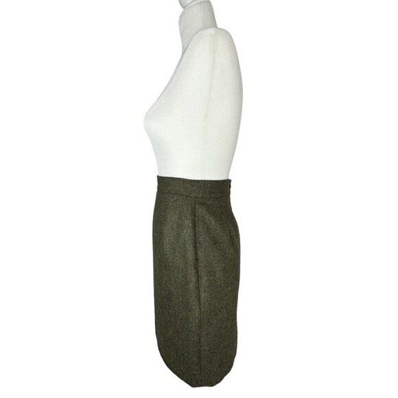 Fendi Women's Green Tweed Designer Virgin Wool Career Pencil Skirt FR38/W25 - Picture 5 of 15